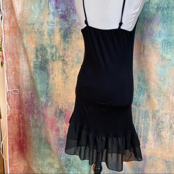 📌 Grace & Lace Asymmetrical Cotton Blend Mini Dress Adjustable Spaghetti Straps - Picture 2 of 6